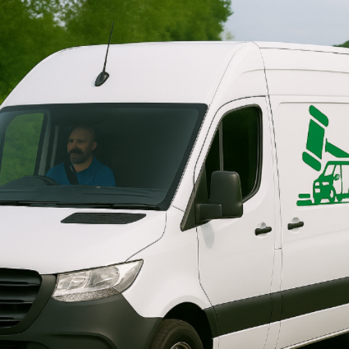 the auction delivery van