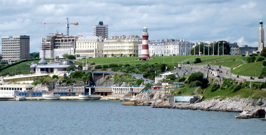 an image of plymouth uk taken from the sea